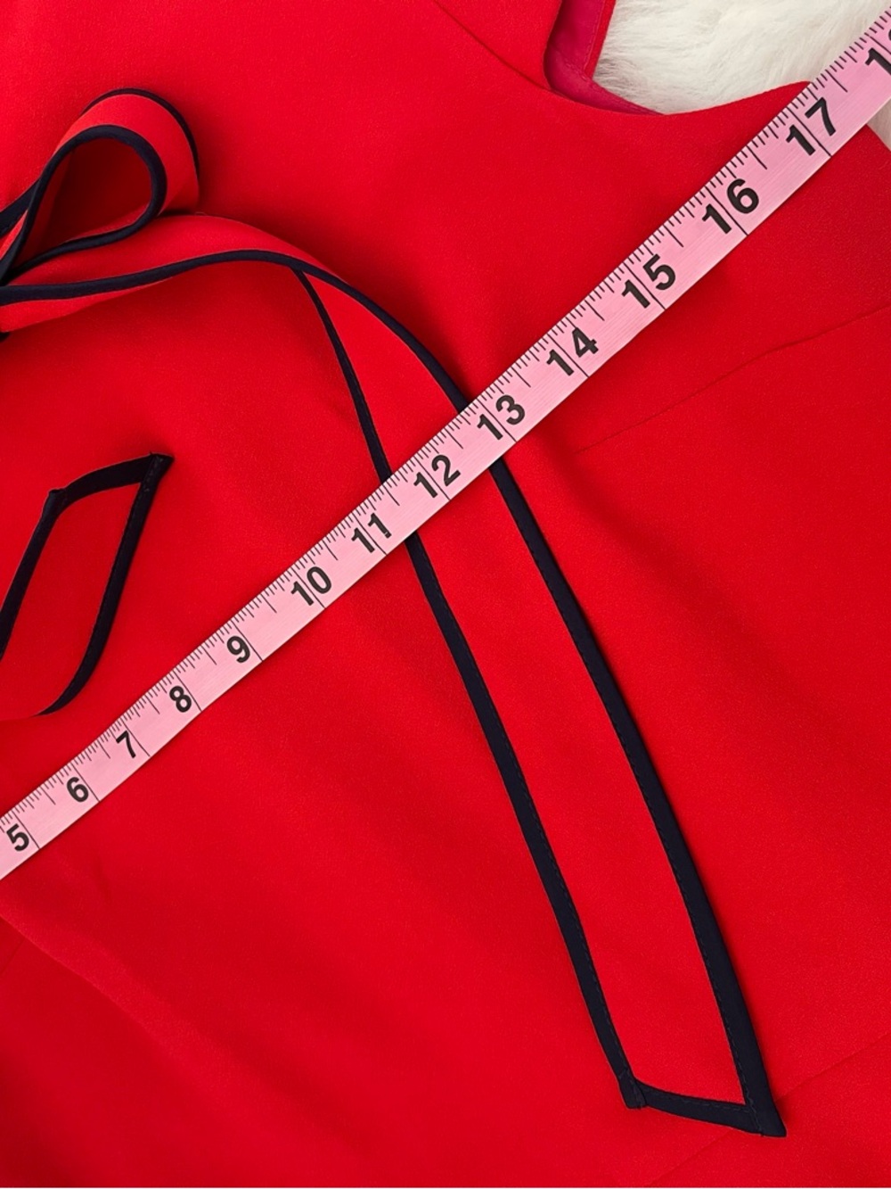 NWT J. Crew Red & Navy 365 Crepe Tie-neck Dress - Picture 11 of 15